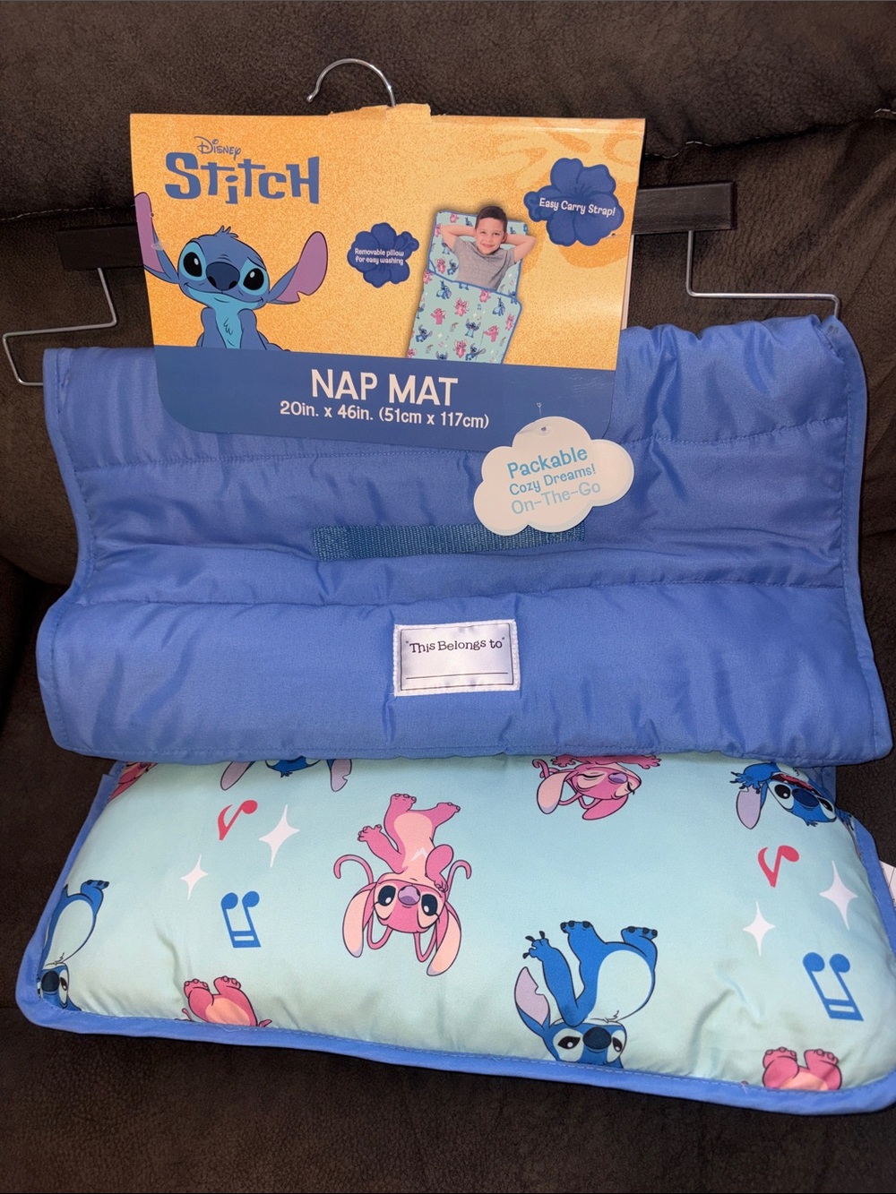 Disney Nap Mat with Stitch Print - Blue & Light Teal